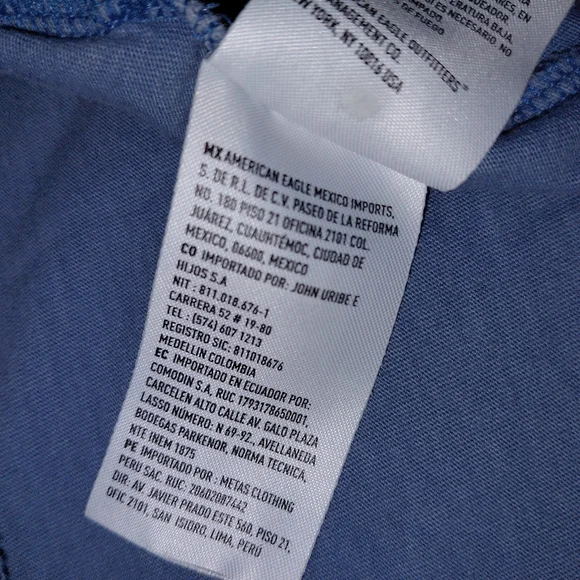 American Eagle Dusty Blue Logo Graphic Tee - Size XS - EUC - Picture 10 of 14